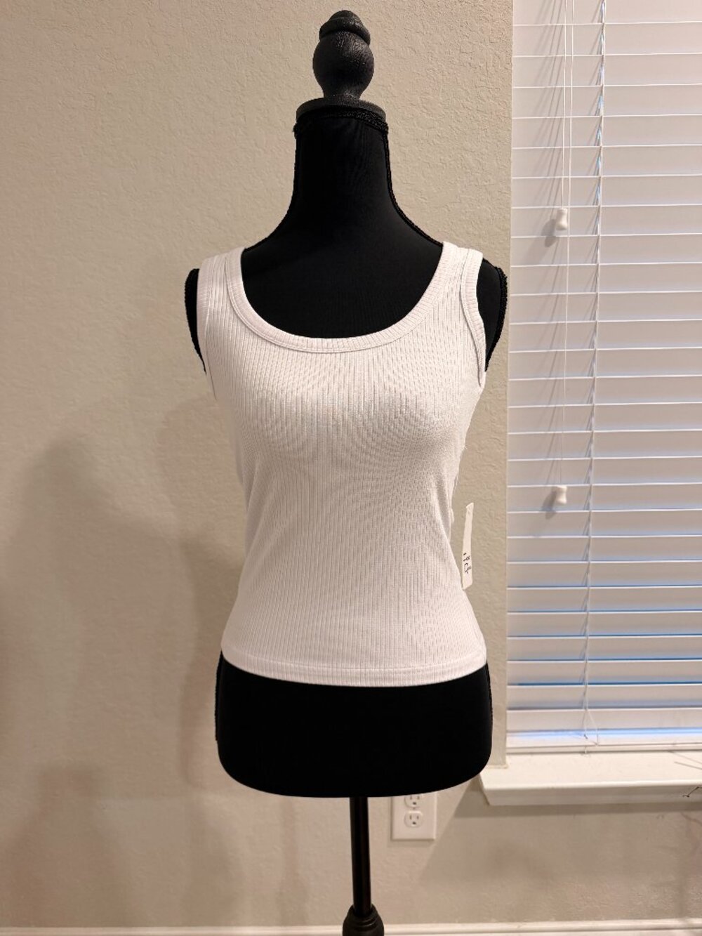 Ross White Ribbed Tank Top
